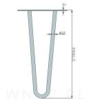 Noga stalowa z pręta 12 mm, typ Hairpin, czarna 45 cm - 5