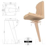 Noga stalowa skośna stożek 18 CM, z blachą montażową, miedź - 2