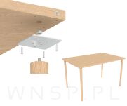 Płytka mocująca do nóg 4 sztuki, 82 x 82 x 2,5 mm, stal, ocynk biały - 3