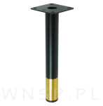 Nogi stalowe okrągłe 19,6 cm, zestaw nóg z wkrętami, czarne matowe + złoto - 8