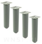 Nóżka bukowa szary mat 15 cm, walcowa 45 mm z blachą - 4