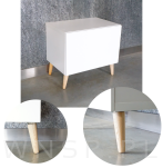 4x Noga dębowa skośna UNIQ 45 CM z blachą montażową - 3