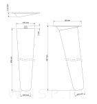 4x Noga dębowa skośna UNIQ 45 CM z blachą montażową - 2