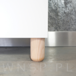 Nóżka bukowa surowa 20 cm, walcowa 60 mm z blachą - 3