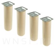 Nóżka bukowa surowa 20 cm, walcowa 60 mm z blachą - 4