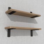 Zestaw 2 półek ściennych w dekorze orzechu 500 x 200 x 18 mm, ze wspornikami montażowymi - 5