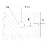 Złącze meblowe połączenie mimośrodowe 100 kpl. zaczep 28 mm, komplet złącza do mebli - 4