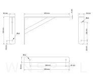 Mocny wspornik do półki ściennej, wiszącej 150 x 250 x 30 mm - 2