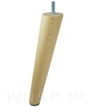 Noga bukowa skośna, stożek 20 cm, lakier ze szpilką M8 x 25 mm - 3
