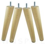 Noga bukowa skośna, stożek 20 cm, lakier ze szpilką M8 x 25 mm - 13