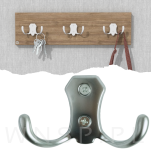 Haczyk 2 ramienny wieszak przykręcany, mat chrom - 2