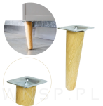 4x Noga dębowa skośna UNIQ 35 CM z blachą montażową - 4