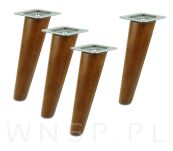 Noga meblowa bukowa skośna, 15 cm orzech z blachą montażową - 10