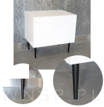 Noga stalowa prosta stożek 20 cm, z blachą montażową, czarna matowa - 5