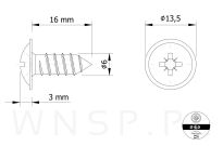 Wkręt 6,0 X 16 mm podkładkowy do drewna - 2