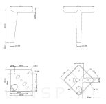 Noga meblowa szpilka 15 cm czarny mat - 3