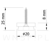 Ślizgacz filcowy z wkrętem fi 20 mm - 2