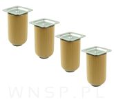 Nóżka bukowa lakierowana 10 cm, walcowa 60 mm z blachą - 4