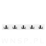 Wieszak ścienny na ubrania, z 5 haczykami, biały - 5