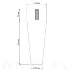 Noga bukowa prosta, stożek 10 cm, surowa ze szpilką M8 x 25 mm - 2