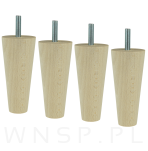 Noga bukowa prosta, stożek 10 cm, surowa ze szpilką M8 x 25 mm - 8