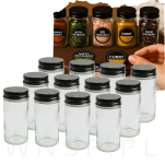 Zestaw 12 okrągłych słoiczków 120 ml na przyprawy do kuchni - 4