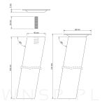 4x Noga kwadratowa bukowa 45 x 45 mm, 15 CM, skośna, surowa z blachą montażową - 2