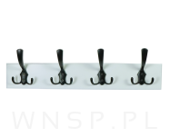 Wieszak ścienny na ubrania, z 4 haczykami, biały - 4