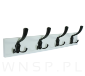 Wieszak ścienny na ubrania, z 4 haczykami, biały - 3