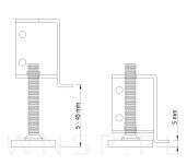 Zestaw regulatorów M8 x 60 mm z blachami do montażu w szafie z wkrętami - 6