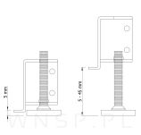 Zestaw regulatorów M8 x 60 mm z blachami do montażu w szafie z wkrętami - 4