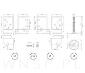 Zestaw regulatorów M8 x 60 mm z blachami do montażu w szafie z wkrętami - 2