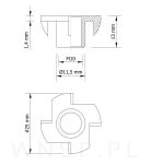 Nakrętka pazurkowa wbijana M10 X 13 mm kłowa 50 sztuk, wbijana do drewna - 2
