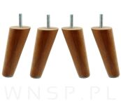 Zestaw nóżki skośne 10 CM, orzech, ze szpilką M8 X 25 MM + Blachy - 7