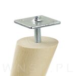 Zestaw nóżki skośne 10 CM, orzech, ze szpilką M8 X 25 MM + Blachy - 3