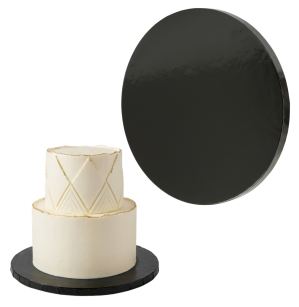 Podkład pod tort Ø 25 cm okrągły, dekoracja na urodziny gruby sztywny czarny