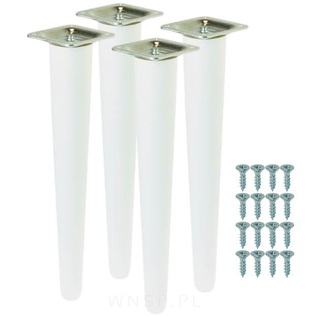 4x Noga bukowa prosta UNIQ 40 CM z blachą montażową