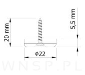 Ślizgacz teflonowy fi 22 mm - 2