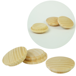 Zaślepki drewniane 100 sztuk do otworu Ø 20 mm jesion, surowe