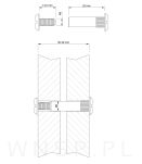 100 x Złącze meblowe śrubowe Ø 8 mm M6 (30 - 40 MM) do szafek, płyt meblowych - 2