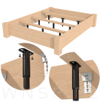 Noga stalowa regulowana 15 - 25 CM ze szpilką M8 x 25 mm, czarna - 4