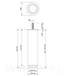 Noga stalowa regulowana 15 - 25 CM ze szpilką M8 x 25 mm, czarna - 2