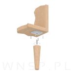 Noga dębowa prosta, stożek 25 cm surowa z blachą montażową - 8