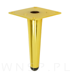 Noga stalowa prosta stożek 13 cm, z blachą montażową, złota - 4