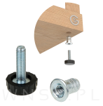 10x Zestaw Stopka meblowa regulator do mebli, nóżka do mebli M6 x 20 z mufą - 5
