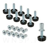 10x Zestaw Stopka meblowa regulator do mebli, nóżka do mebli M6 x 20 z mufą - 6