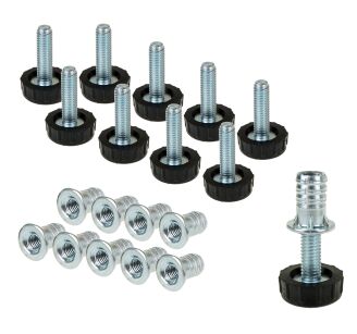 10x Stopki meblowe M6 x 20 mm z mufą wbijaną M6