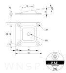 Kątownik do nogi ukośnej 100 sztuk, 66 X 58 mm z gwintem M8 - 2