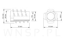 Nakrętka M6 X 15 mm - mufa do drewna typ NC - 3