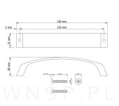 Uchwyt meblowy FIX 128 mm czarny - 2